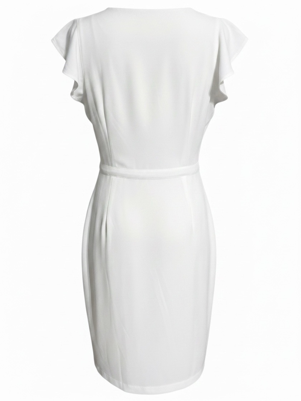 Banana Republic Factory Summer White Split Short Sleeve Wrap Dress NWT SZ 14 T - Picture 4 of 11